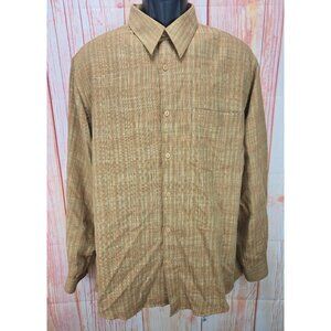 Zhane Barnes Mens Tan Textured Shirt Large - Japanese Fabric